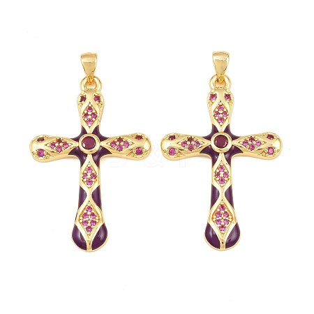 Brass Micro Pave Cubic Zirconia Pendants CU-CBAB3AD-11G-05-1