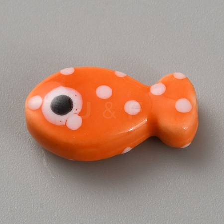 Handmade Porcelain Beads PORC-WH20001-02O-1