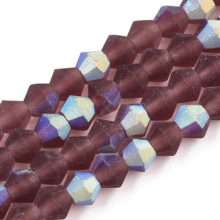Imitate Austrian Crystal Bicone Frosted Glass Beads Strands LS-EGLA-A039-T6mm-MB05-1