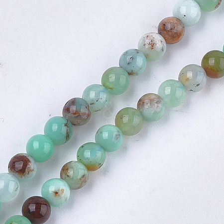 Natural Chrysoprase Beads Strands X-G-S333-4mm-037-1