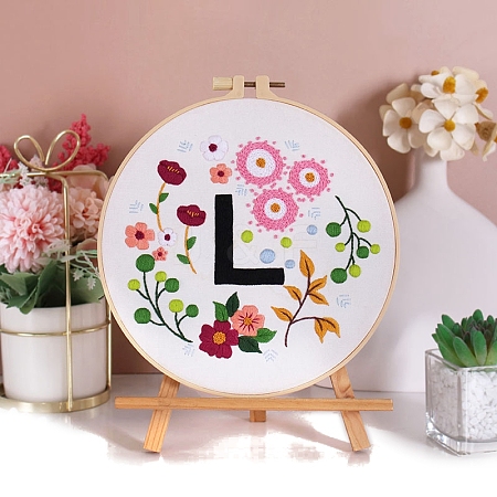 DIY Flower Pattern Embroidery Kits for Starter PW-WGF0B44-05-1