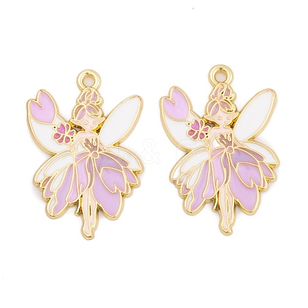 Rack Plating Alloy Enamel Pendants X-FIND-A040-08D-01G-1