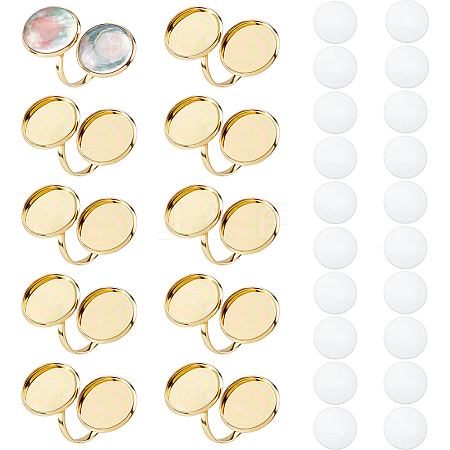 10Pcs 304 Stainless Steel Open Cuff Ring Findings DIY-HS0002-21A-1