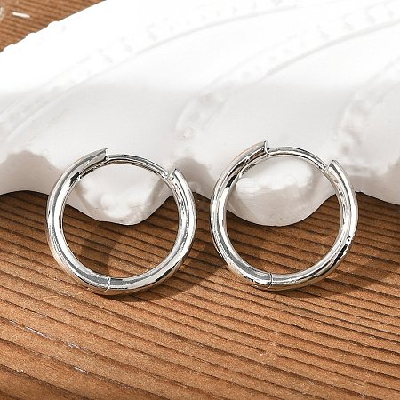 Brass Huggie Hoop Earrings LS-EJEW-K083-29P-1