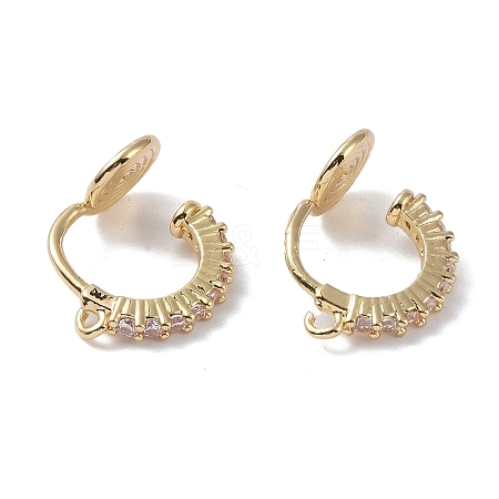 Brass with Cubic Zirconia Cuff Earrings Findings KK-B087-14G-1