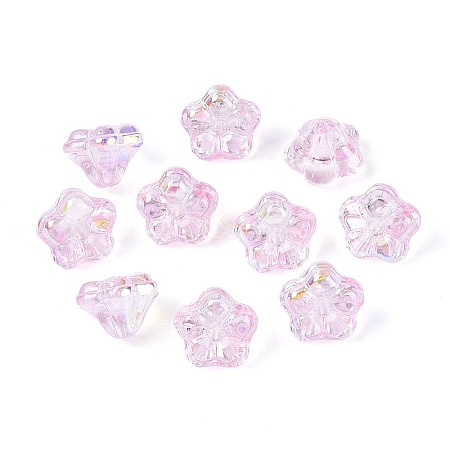 Electroplate Transparent Glass Beads Strands EGLA-N055-03A-09-1