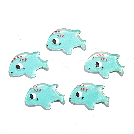Ocean Theme Opaque Resin Cabochons OCEA-PW0001-76D-1