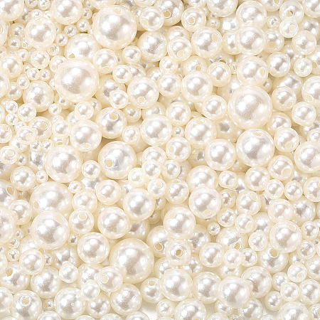 1460Pcs 6 Styles Imitation Pearl Acrylic Beads PEAR-LT0001-01-1