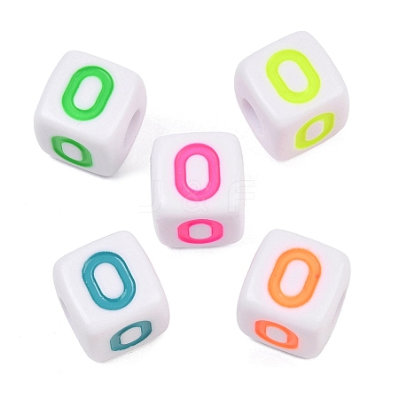 Opaque Acrylic Enamel European Beads AC-ACBA1794-04O-1