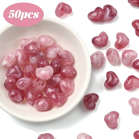 50Pcs Opaque Acrylic Beads OACR-YW0003-11D-1