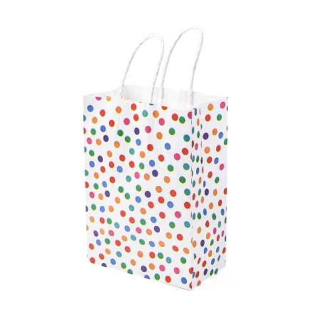 Polka Dot Print Paper Packing Tote Bags LS-CARB-R001-01A-1