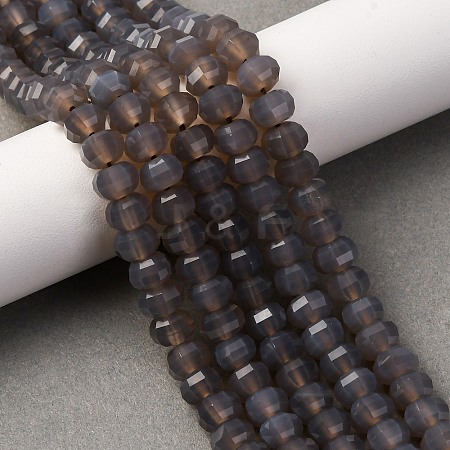 Natural Grey Agate Beads Strands G-P587-D04-02-1