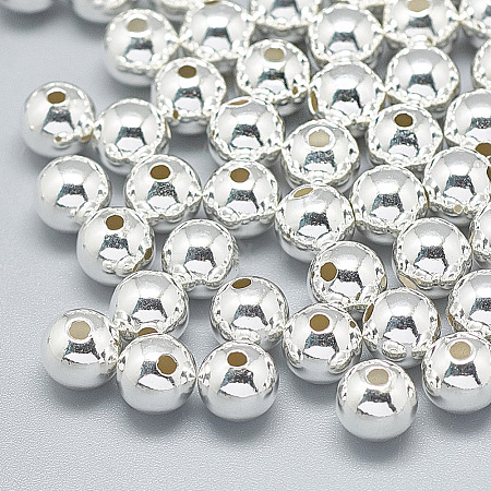 925 Sterling Silver Beads STER-T002-237S-6mm-1