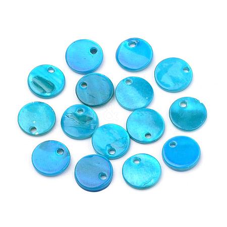 Spray Paint Freshwater Shell Charms SHEL-Q014A-005-1