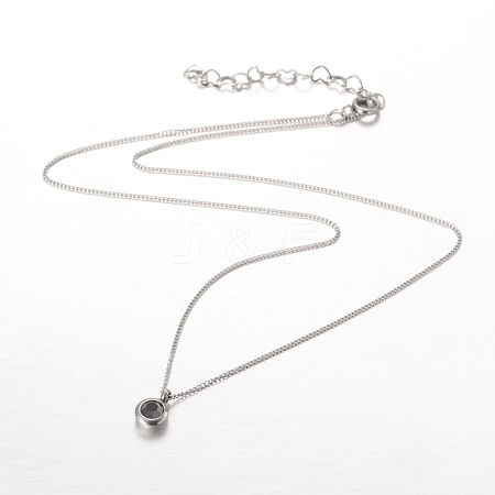 Trendy 304 Stainless Steel Rhinestone Pendant Necklaces NJEW-JN01258-01-1