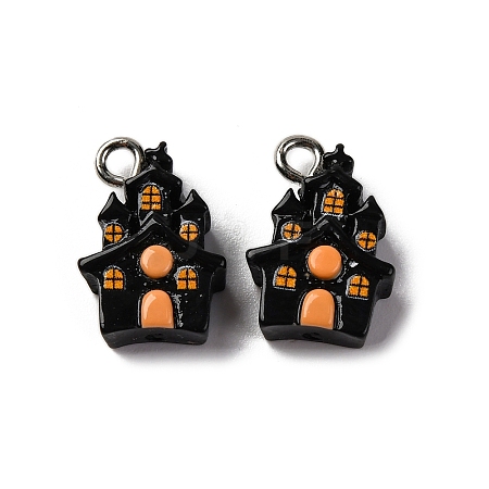 Halloween Theme Opaque Resin Pendants RESI-D075-02B-1