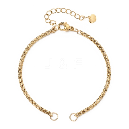 304 Stainless Steel Wheat Chain Bracelet Making AJEW-JB01472-1