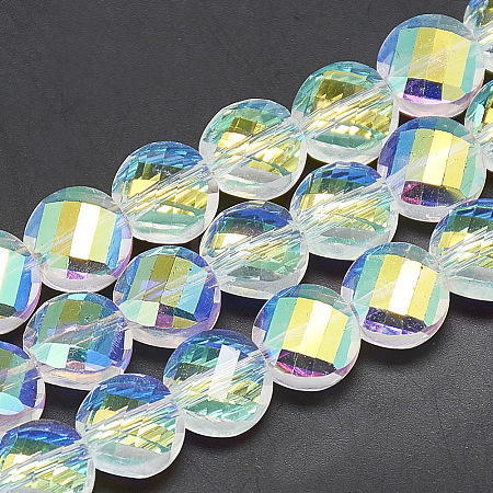 Electroplate Glass Beads Strands X-EGLA-Q098-A02-1