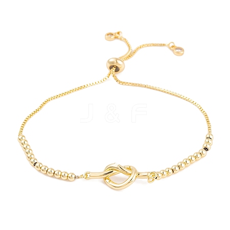 Knot Rack Plating Brass Box Chain Slider Bracelets BJEW-S148-01G-1