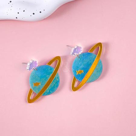 Planet Acrylic Dangle Stud Earrings FS-WG64C67-02-1
