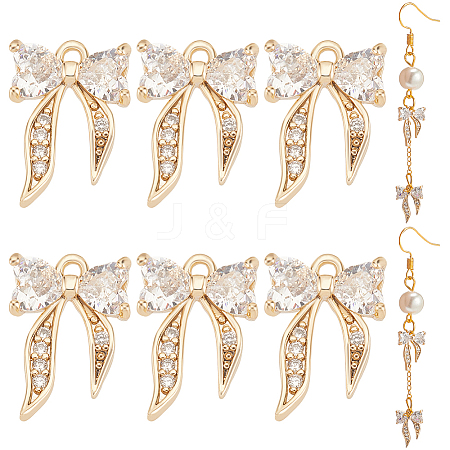 Brass Micro Pave Clear Cubic Zirconia Charms FIND-BC0013-57B-1