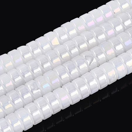 AB Color Plated Imitation Jade Glass Beads Strands GLAA-T026-3x6mm-J01-1