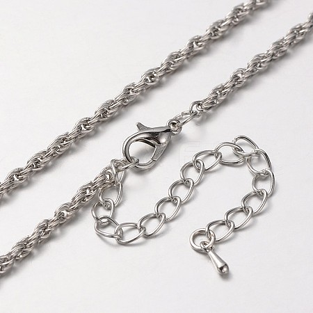 Iron Rope Chain Necklace Making MAK-J004-20P-1