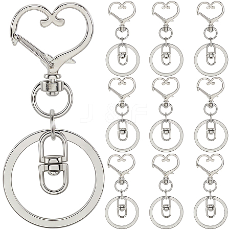18Pcs Alloy Swivel Keychain Clasps KEYC-SP0001-48B-P-1
