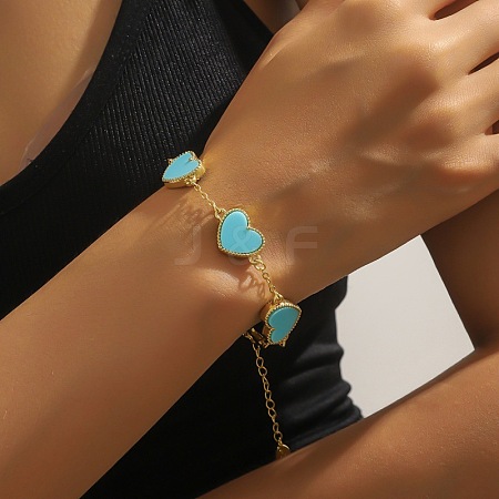Valentine's Day Zinc Alloy Acrylic Link Bracelets FS-WG7C947-05-1