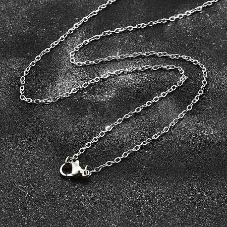 Non-Tarnish 304 Stainless Steel Cable Chain Necklaces NJEW-F248-23B-P-1