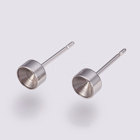 Non-Tarnish 304 Stainless Steel Stud Earring Settings STAS-I088-H-03P-1