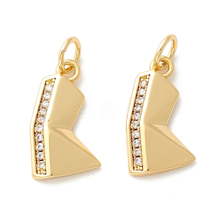 Rack Plating Eco-friendly Brass Micro Pave Clear Cubic Zirconia Pendants KK-D072-01G-K-NR-1