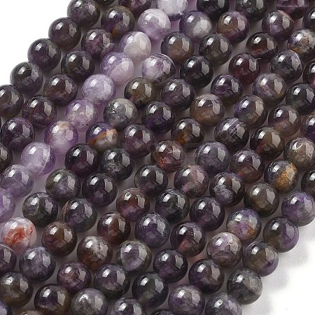 Natural Amethyst Beads Strands X-G-G779-8MM-05A-1