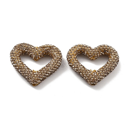 Heart Shape Polymer Clay Rhinestone Beads CLAY-NH0001-09A-02-1