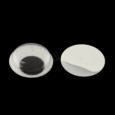Black & White Plastic Wiggle Googly Eyes Buttons DIY Scrapbooking Crafts Toy Accessories with Label Paster on Back KY-S002B-9mm-1