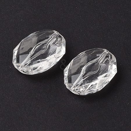 Faceted Hexagon Transparent Acrylic Beads LS-X-TACR-R126-A01-1