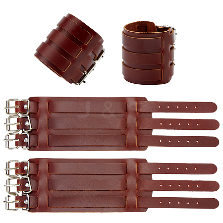 Punk Rock Style Leather Bracelets BJEW-WH0816-013A-1