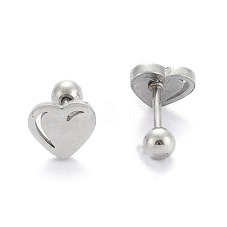 Tarnish Resistant 201 Stainless Steel Barbell Cartilage Earrings LS-EJEW-R147-38-1