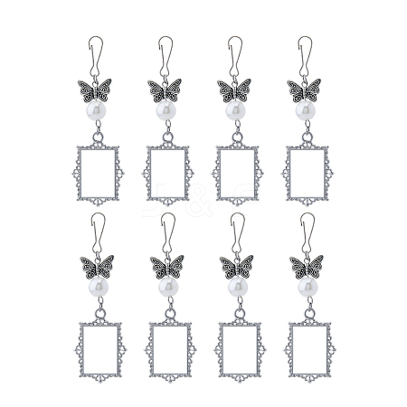 2 Sets Tibetan Style Alloy Butterfly & Painting Frame Pendant Decorations HJEW-UN0001-15-1