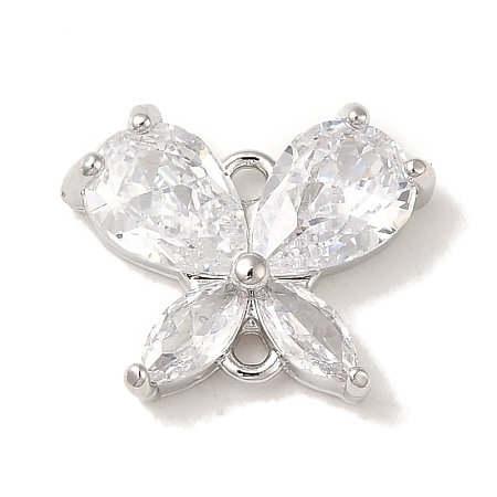 Brass Pave Clear Cubic Zirconia Connector Charms LS-KK-G499-11P-1