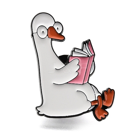 Reading Duck Enamel Pins LS-JEWB-E797-01B-EB-1
