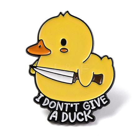 Cartoon Duck I Dont't Give A Duck Enamel Pins JEWB-F033-01B-1