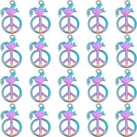 20Pcs Rainbow Color Alloy Pendants FIND-FH0003-56-1