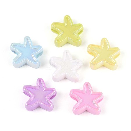 UV Plating Opaque Acrylic Beads OACR-T028-48-1