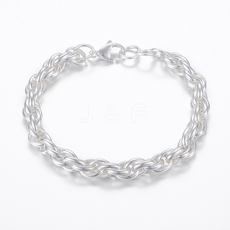 304 Stainless Steel Link Bracelets BJEW-I252-08S-1