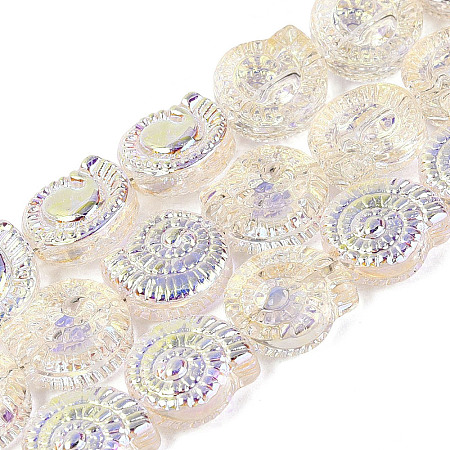 Electroplate Transparent Glass Beads Strands EGLA-Q136-02A-01-1