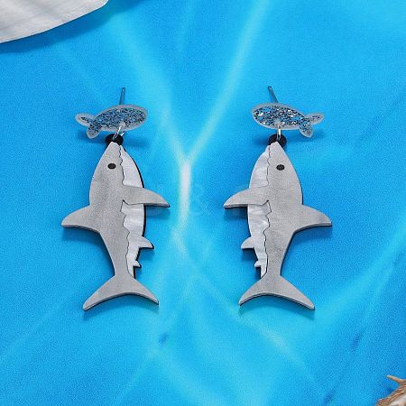 Acrylic Dangle Stud Earrings FS-WG6210D-05-1
