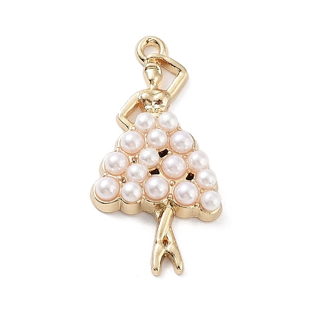 Ballet Dancer Resin Imitation Pearl Pendants FIND-Q097-07G-1