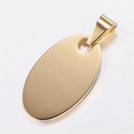 304 Stainless Steel Stamping Blank Tag Pendants STAS-P055-03G-1