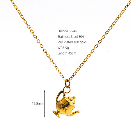 304 Stainless Steel Pendant Necklaces for Women WG45467-01-1